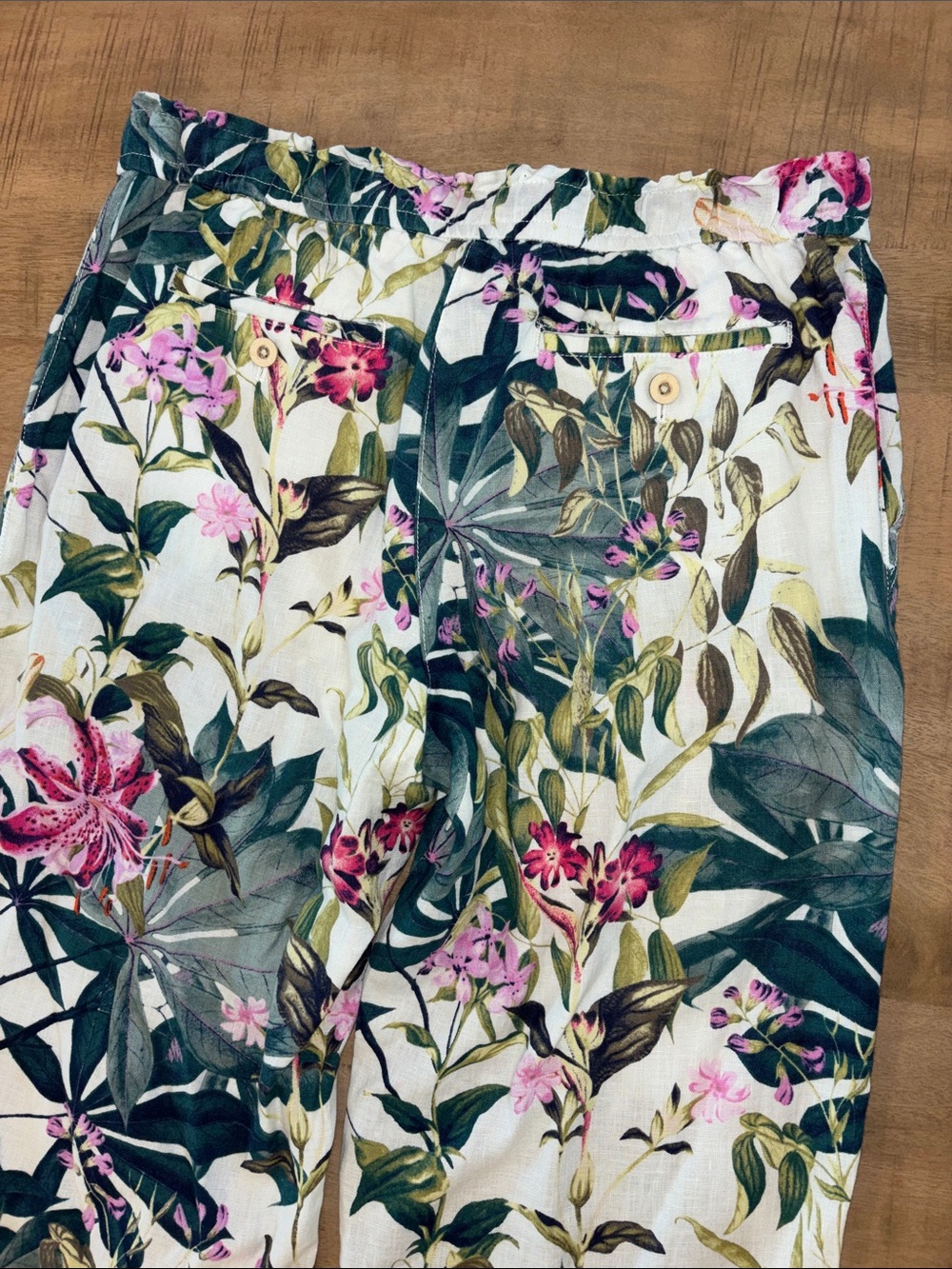 Tommy Bahama Starlight Canyon Linen Floral Pants Small Summer Has Pockets $138 - Picture 6 of 6